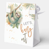 Let's hang out sloth kids birthday bedankdoosjes (Achterkant)