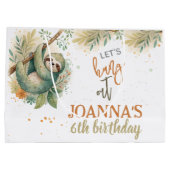 Let's hang out sloth kids birthday groot cadeauzakje (Achterkant)