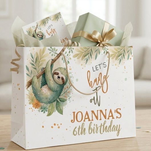 Let's hang out sloth kids birthday groot cadeauzakje