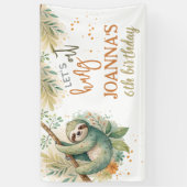 Let's hang out sloth kids birthday spandoek (Verticaal)