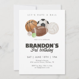 Let's Have a Ball Sports Balls Birthday Party Kids Kaart