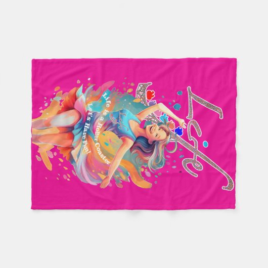 Let's Have Fun,Life a Roller Coaster Fleece Deken (Voorkant (Horizontaal))