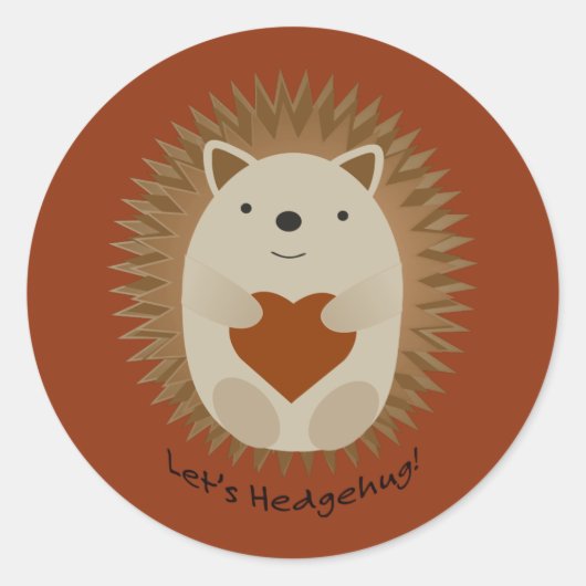 Lets Hedgehug Hegel Ronde Sticker (Voorkant)