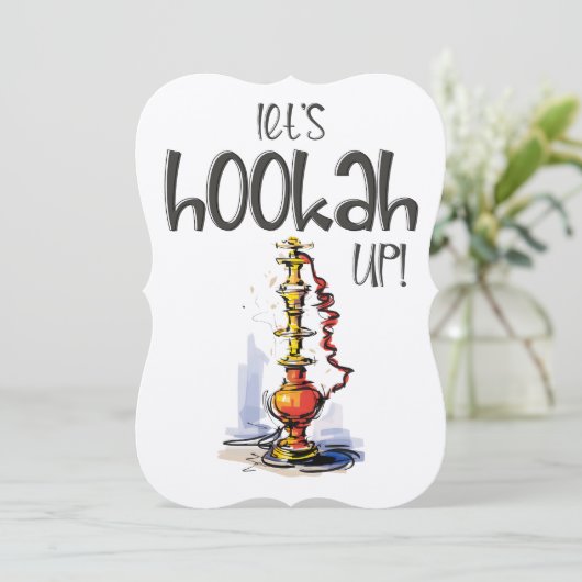 Let's Hookah Up - Flirterig Shisha Woordspel Kaart (Staand voorkant)