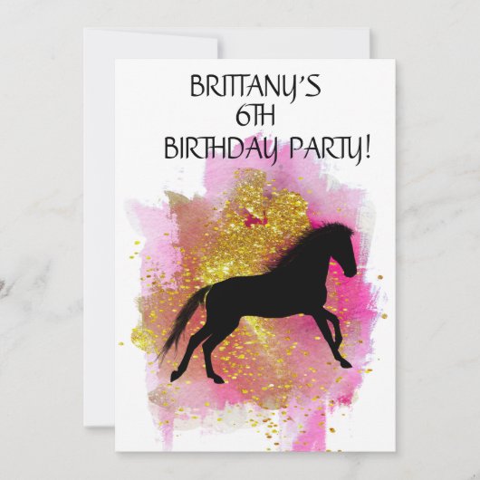"LET'S HORSE ROND" KIDS BIRTHDAY-INVITATIES KAART (Voorkant)