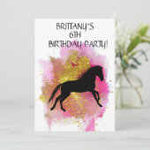 "LET'S HORSE ROND" KIDS BIRTHDAY-INVITATIES KAART (Staand voorkant)