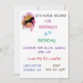 "LET'S HORSE ROND" KIDS BIRTHDAY-INVITATIES KAART (Achterkant)