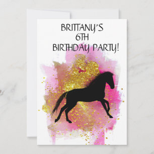 "LET'S HORSE ROND" KIDS BIRTHDAY-INVITATIES KAART