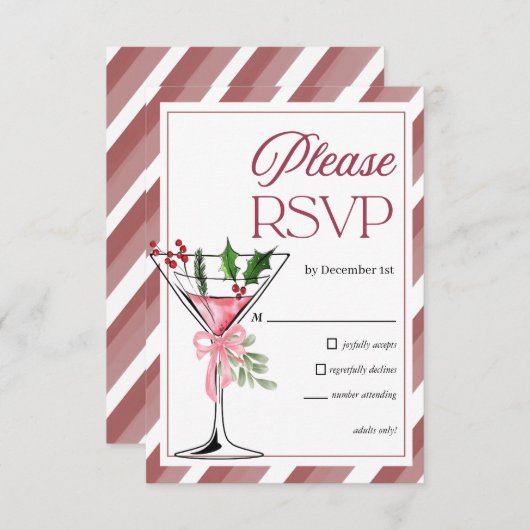 Let's Jingle and Mingle Holiday Party RSVP Informatiekaartje (Voorkant / Achterkant)