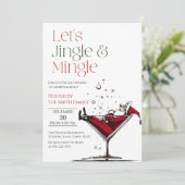 Let's Jingle and Mingle, Santa Cocktail Kaart (Staand voorkant)