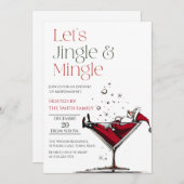 Let's Jingle and Mingle, Santa Cocktail Kaart (Voorkant / Achterkant)