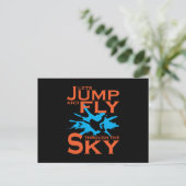 Lets Jump and Fly Skydiver Skydiving Briefkaart (Staand voorkant)