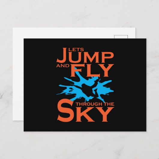 Lets Jump and Fly Skydiver Skydiving Briefkaart (Voorkant / Achterkant)