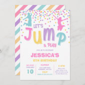 Let's Jump and Play Birthday Party Invitation Kaart (Voorkant / Achterkant)
