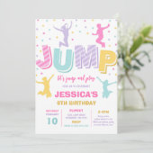 Let's Jump and Play Birthday Party Invitation Kaart (Staand voorkant)