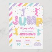 Let's Jump and Play Birthday Party Invitation Kaart (Voorkant / Achterkant)