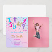 Let's Jump Foto Uitnodiging (Voorkant / Achterkant)