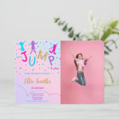 Let's Jump Foto Uitnodiging (Staand voorkant)