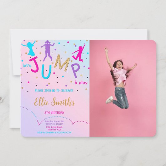 Let's Jump Foto Uitnodiging (Voorkant)