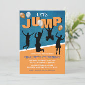 Lets Jump | Kinder trampoline Birthday Party Kaart (Staand voorkant)