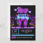Let's Jump Neon Trampoline Park Birthday Party Kaart (Voorkant)