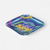 Let's Jump Party Bounce Neon Trampoline Park  Papieren Bordje (Gebogen)