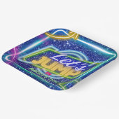 Let's Jump Party Bounce Neon Trampoline Park  Papieren Bordje (Gebogen)