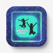 Let's Jump Party Bounce Neon Trampoline Park Papieren Bordje (Voorkant)