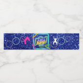 Let's Jump Party Bounce Neon Trampoline Park  Waterfles Etiket (Enkel label)