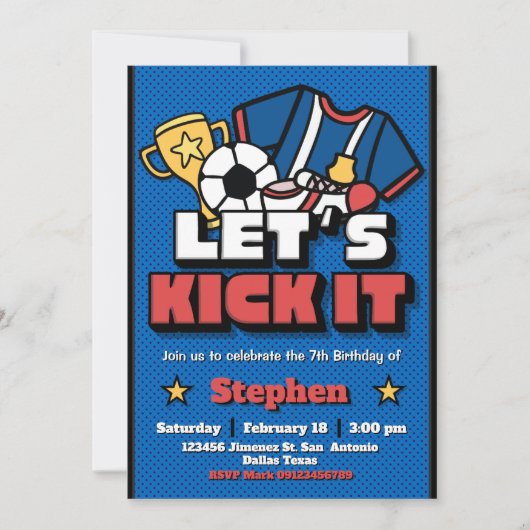 Let's Kick It - Football Voetbal met Foto Kaart (Voorkant)