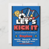 Let's Kick It - Football Voetbaluitnodiging Kaart (Voorkant)