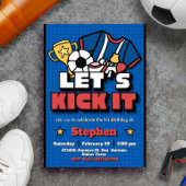 Let's Kick It - Football Voetbaluitnodiging Kaart