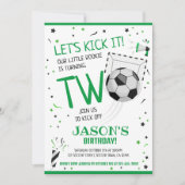 Let's Kick It Green Rookie Soccer 2e verjaardag Kaart (Voorkant)