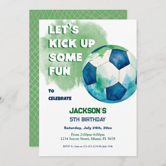 Let's kick up some fun Soccer Kaart (Voorkant / Achterkant)