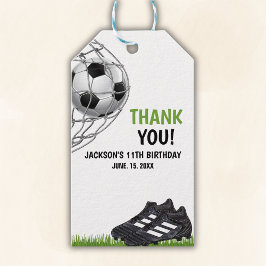 Let's Kick up the fun!, Cute Soccer Birthday Cadeaulabel