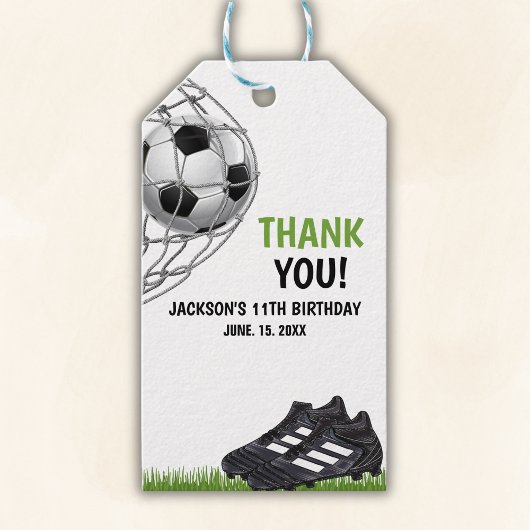 Let's Kick up the fun!, Cute Soccer Birthday Cadeaulabel