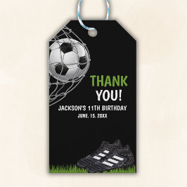 Let's Kick up the fun!, Cute Soccer Birthday Cadeaulabel