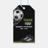 Let's Kick up the fun!, Cute Soccer Birthday Cadeaulabel (Voorkant)