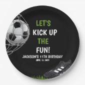 Let's Kick up the fun!, Fun Soccer Birthday Papieren Bordje (Voorkant)
