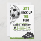 Let's Kick up the fun!, Funny Soccer Birthday Kaart (Voorkant)