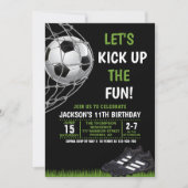 Let's Kick up the fun!, Funny Soccer Birthday Kaart (Voorkant)
