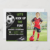 Let's Kick up the fun!, Funny Soccer Birthday Kaart (Voorkant)