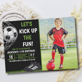Let's Kick up the fun!, Funny Soccer Birthday Kaart