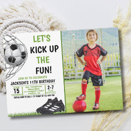Let's Kick up the fun!, Funny Soccer Birthday Kaart