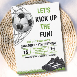 Let's Kick up the fun!, Funny Soccer Birthday Kaart
