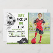 Let's Kick up the fun!, Funny Soccer Birthday Kaart (Voorkant)