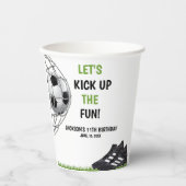 Let's Kick up the fun!, Funny Soccer Birthday Papieren Bekers (Voorkant)
