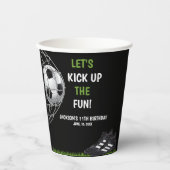 Let's Kick up the fun!, Funny Soccer Birthday Papieren Bekers (Voorkant)
