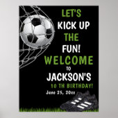 Let's Kick up the fun!, Funny Soccer Birthday Poster (Voorkant)