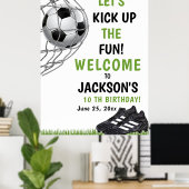 Let's Kick up the fun!, Funny Soccer Birthday Poster (Thuiskantoor)